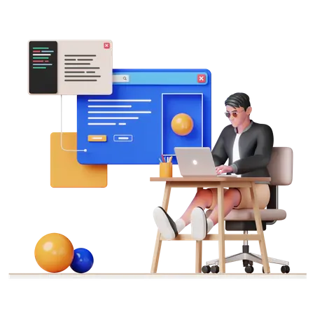 3d coding illustration